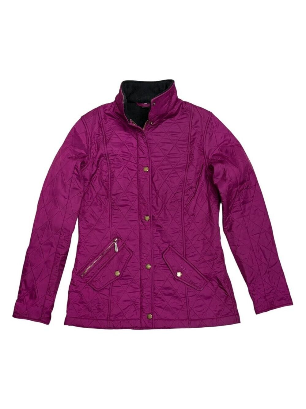 BARBOUR Kensington Quilt Quilted Pink Fleece-Lined Winter Jacket Womens 4